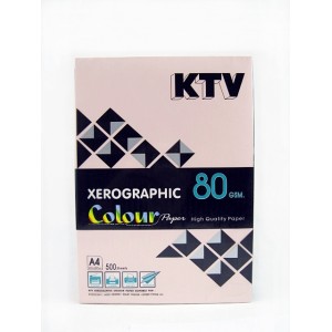 กระดาษปอนด์สี KTV 80g A4 500แผ่น ชมพู