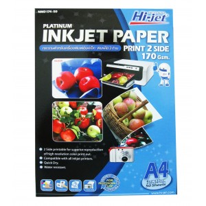 กระดาษ INK JET PHOTO 170g 2หน้า A4 50ผ./ห่อ